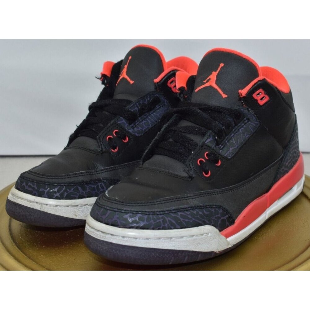 Nike Youth Air Jordan Retro 3 GS Black Bright Crimson Kids Size 6 398614-005